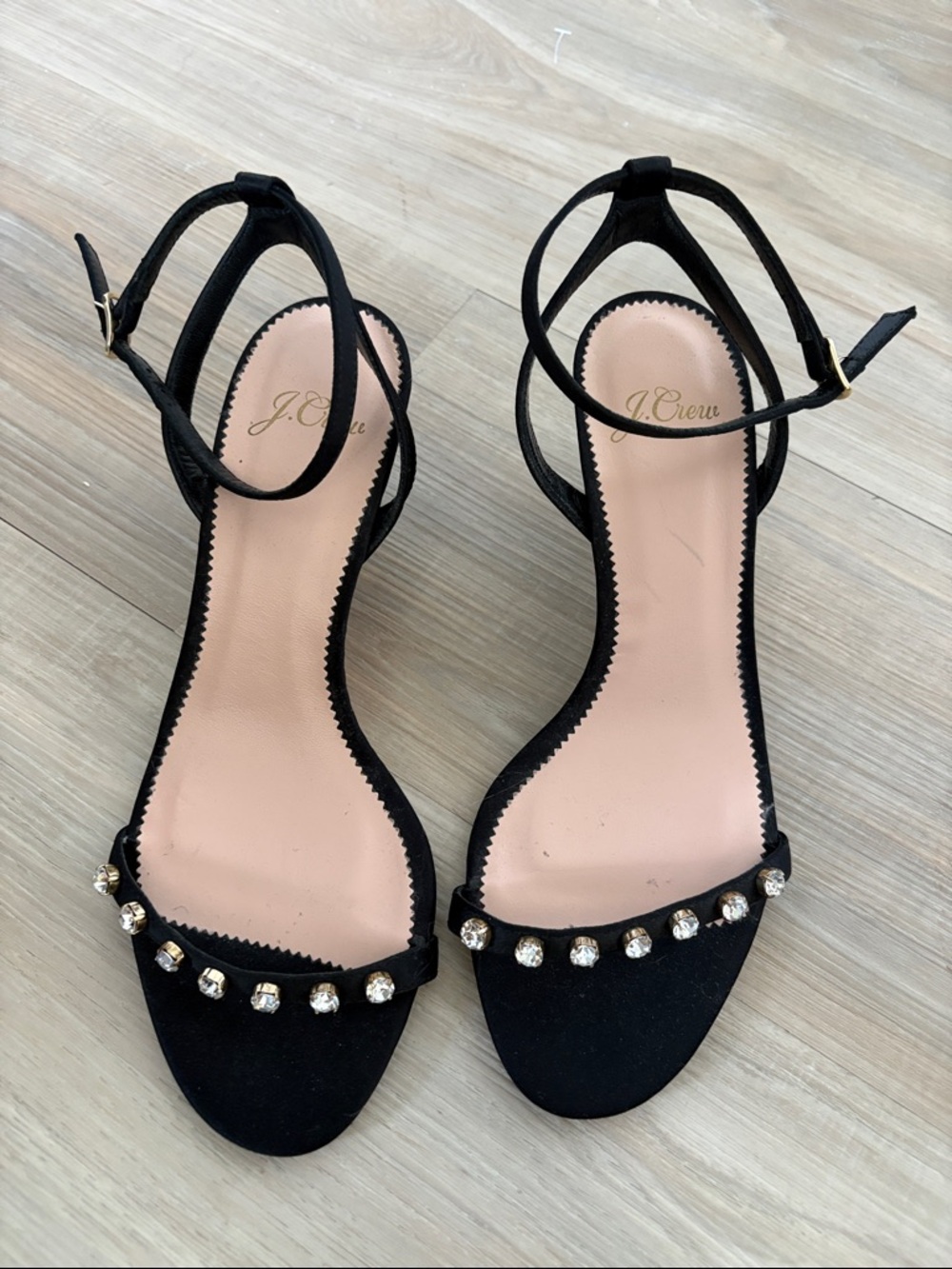 J. Crew black satin heel - size 7